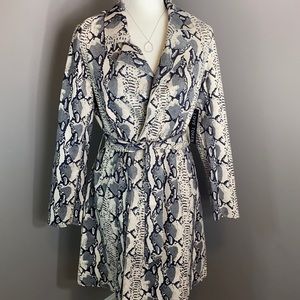 Love Token Snakeskin Print Faux Suede Jacket Sz S